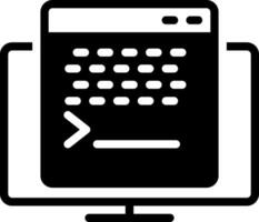 solide icoon voor terminal vector