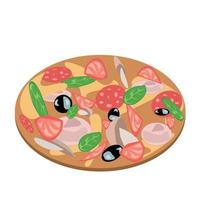 realistische pizza met pepperoni vector