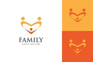 mensen familie liefde en hart logo icoon ontwerp vector