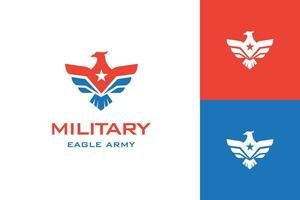 Amerikaans adelaar logo icoon ontwerp met ster element symbool voor patriottisch, leger Verenigde logo symbool vector