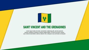 heilige vincent en de grenadines vlag abstract achtergrond ontwerp sjabloon. heilige vincent en de grenadines onafhankelijkheid dag banier tekenfilm vector illustratie. banier