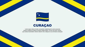 Curacao vlag abstract achtergrond ontwerp sjabloon. Curacao onafhankelijkheid dag banier tekenfilm vector illustratie. Curacao sjabloon