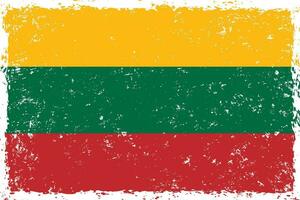 Litouwen vlag grunge verontrust stijl vector