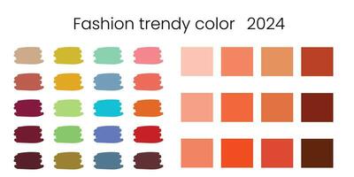 modieus kleur palet 2024. voorspelling van modieus kleuren voor 2024, modieus kleuren van de seizoen. vector