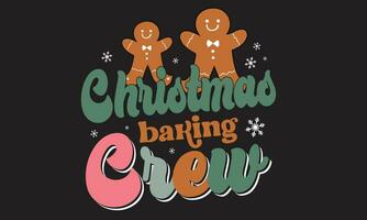 Kerstmis bakken bemanning Kerstmis t-shirt ontwerp vector