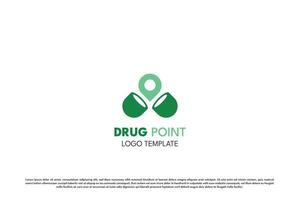 drug punt geneeskunde logo ontwerp illustratie. silhouet van apotheek ziekenhuis kliniek noodgeval Gezondheid zorg behandeling. gemakkelijk minimalistische subtiel vlak abstract icoon symbool. vector