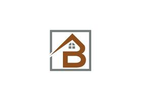 b brief logo ontwerp met echt landgoed creatief modern vector icoon sjabloon