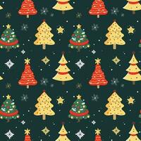 winter naadloos patroon met Kerstmis bomen. Kerstmis vector patroon. winter kaart ontwerp.