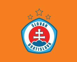 slovaaks Bratislava club logo symbool Slowakije liga Amerikaans voetbal abstract ontwerp vector illustratie met oranje achtergrond