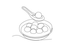 een kom van woestijn Tangyuan vector