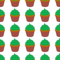 Ierse vakantie st patrick dag, naadloze groene muffins vector