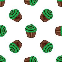 Ierse vakantie st patrick dag, naadloze groene muffins vector