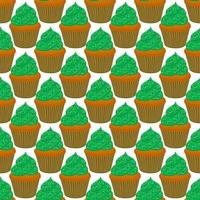 Ierse vakantie st patrick dag, naadloze groene muffins vector