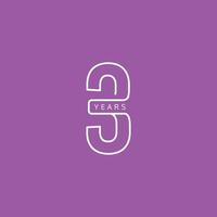 3e jaar verjaardag viering vector sjabloon ontwerp illustratie