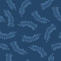 naadloos bloemenpatroon met donkerblauwe achtergrond vector