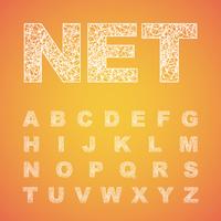 Netto gezet lettertype, vectordoopvont vector