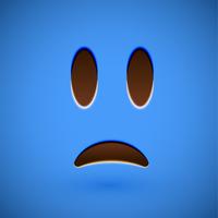 Blauw realistisch emoticon smileygezicht, vectorillustratie vector