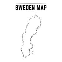 schets eenvoudige kaart van zweden vector