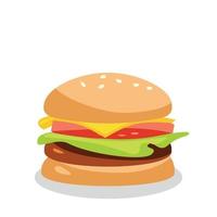 realistische grote hamburger op witte achtergrond - vector