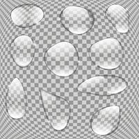 realistische waterdruppels op transparante achtergrond vector