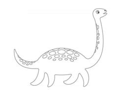 Loch ness monster kleurplaat. plesiosaurus nessie in cartoonstijl vector