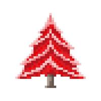 rode kerstboom. pixelontwerp. vector illustratie