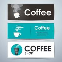 koffie banners. sjabloon lay-out website. vector illustratie