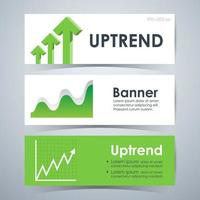 uptrend voorraadbanners, sjabloonlay-out. vector illustratie