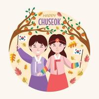 gelukkig chuseok-festival vector