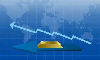 goud in de wereld markt vector