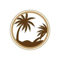 kokosnoot boom logo ontwerp, strand fabriek vector, palm boom zomer, illustratie sjabloon vector