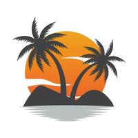 kokosnoot boom logo ontwerp, strand fabriek vector, palm boom zomer, illustratie sjabloon vector