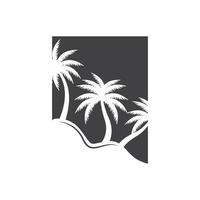 kokosnoot boom logo ontwerp, strand fabriek vector, palm boom zomer, illustratie sjabloon vector