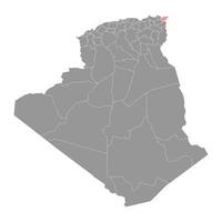 el taref provincie kaart, administratief divisie van Algerije. vector