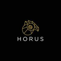 horus Egyptische god logo pictogram ontwerpsjabloon. elegante luxe gouden platte vector