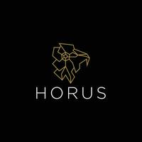 horus Egyptische god logo pictogram ontwerpsjabloon. elegante luxe gouden platte vector