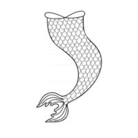 doodle zeemeermin staart. handgetekende decoratie voor meisjesfeest vector