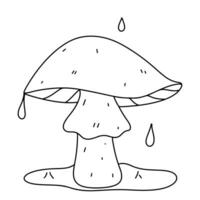 paddestoel. herfst element. hand- getrokken tekening stijl. vector illustratie geïsoleerd Aan wit. kleur bladzijde.