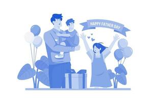gelukkig vader dag illustratie concept Aan wit achtergrond vector