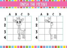 kinderen leerzaam kleur boek Pagina's af hebben de afbeelding van schattig tekenfilm giraffe pret vector