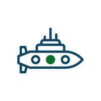 onderzeeër icoon marine groen icoon marine groen kleur leger symbool perfect. vector