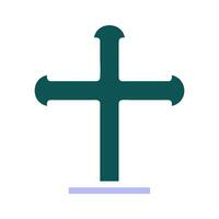 salib icoon solide groen Purper kleur Pasen symbool illustratie. vector