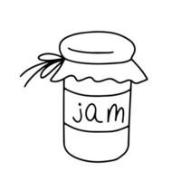 tekening fles met jam vector illustratie