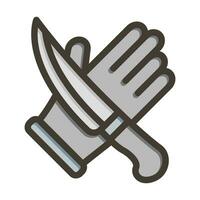 mes beschermer handschoen vector dik lijn gevulde kleuren icoon voor persoonlijk en reclame gebruiken.