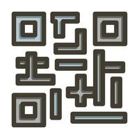 qr code vector dik lijn gevulde kleuren icoon voor persoonlijk en reclame gebruiken.