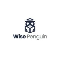abstract modern onderwijs pinguïn vector logo sjabloon
