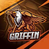 griffin esport mascotte logo ontwerp vector