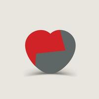 twee gekleurde hart vector