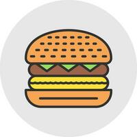 rundvlees hamburger vector icoon ontwerp