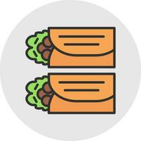 ontbijt burrito vector icoon ontwerp